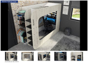 Gamer Bed 35.43" x 78.7" Natural Color SET - p13195