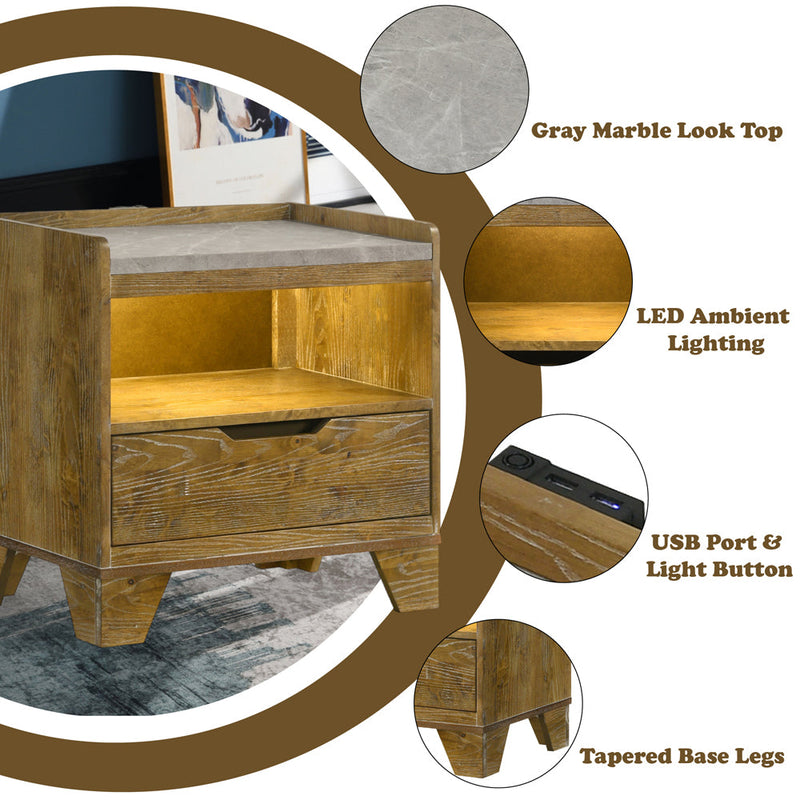 Garcia Nightstand w/LED - BD04863