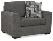 Gardiner Chair and Ottoman in Pewter - PKG015828