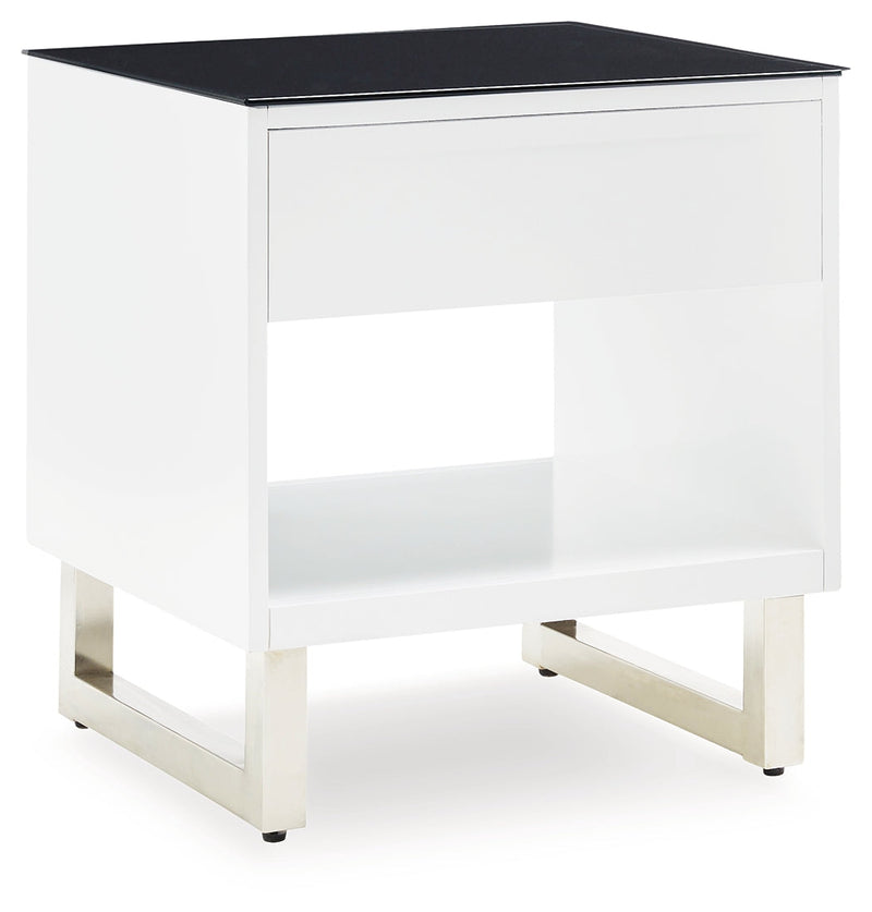 Gardoni White/Black End Table - T756-3