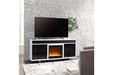 Gardoni White/Black 72" TV Stand with Electric Fireplace - Gate FurnitureTV Stand