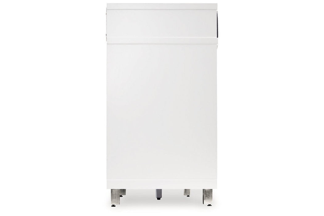 Gardoni White/Black 72" TV Stand with Electric Fireplace - Gate FurnitureTV Stand