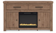 Garistyn Brown 62" TV Stand with Electric Fireplace - W2844W5