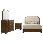 Garland 4-piece Eastern King Bedroom Set Brown Cherry - 205301KE-S4