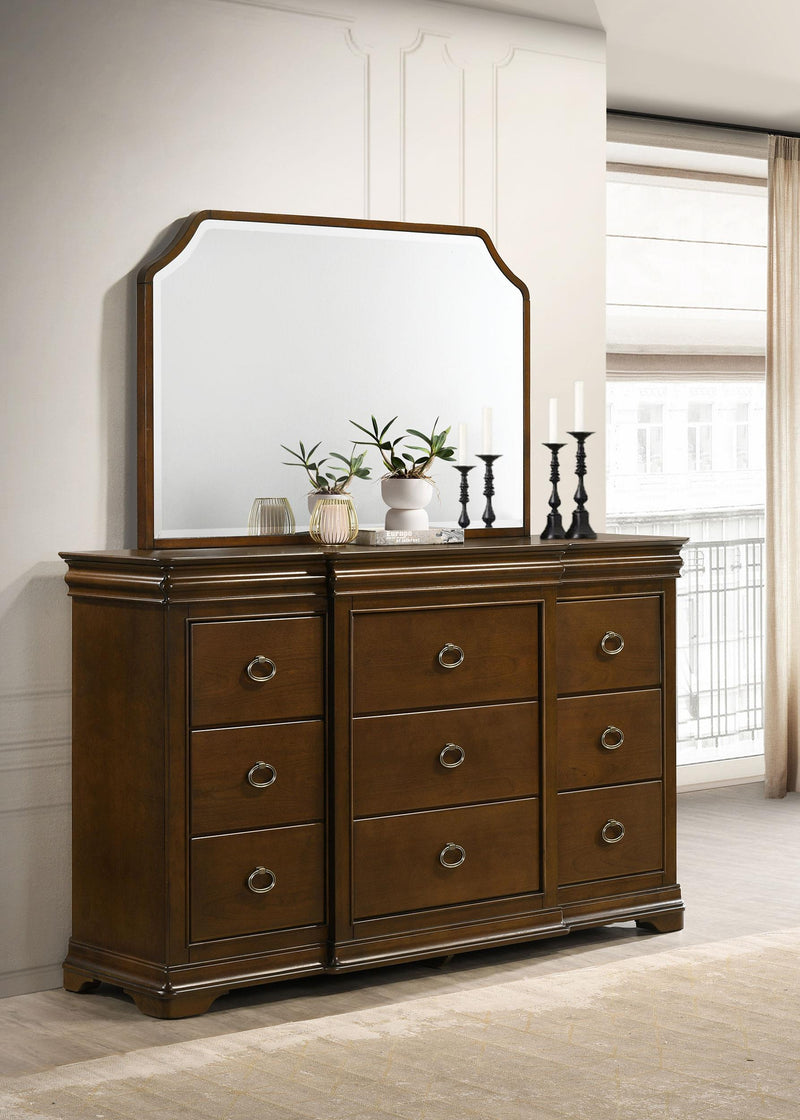 Garland 9-drawer Bedroom Dresser with Mirror Brown Cherry - 205303M