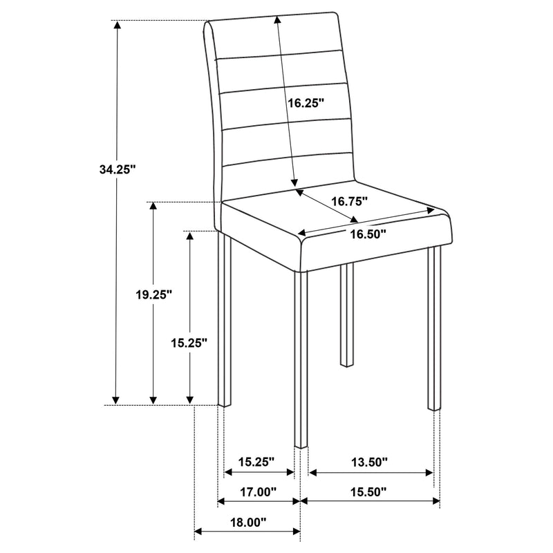 Garza Upholstered Dining Side Chair Black (Set of 4) - 193982