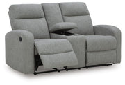 Gauntlet Sterling Reclining Loveseat with Console - PC4220494