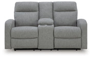 Gauntlet Sterling Reclining Loveseat with Console - PC4220494