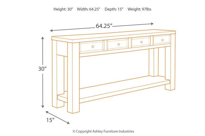 Gavelston Black Sofa/Console Table - Lara FurnitureSofa Table