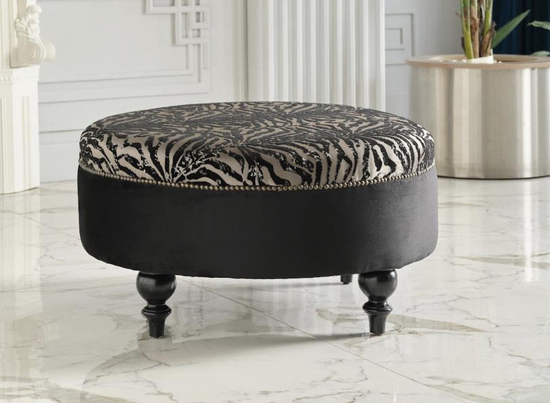 Gaze Ottoman (Gaze Main/Duca Black) - Lara FurnitureOttoman