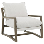 Geneva Boucle Upholstered Wood Arm Accent Chair Sand - 907509