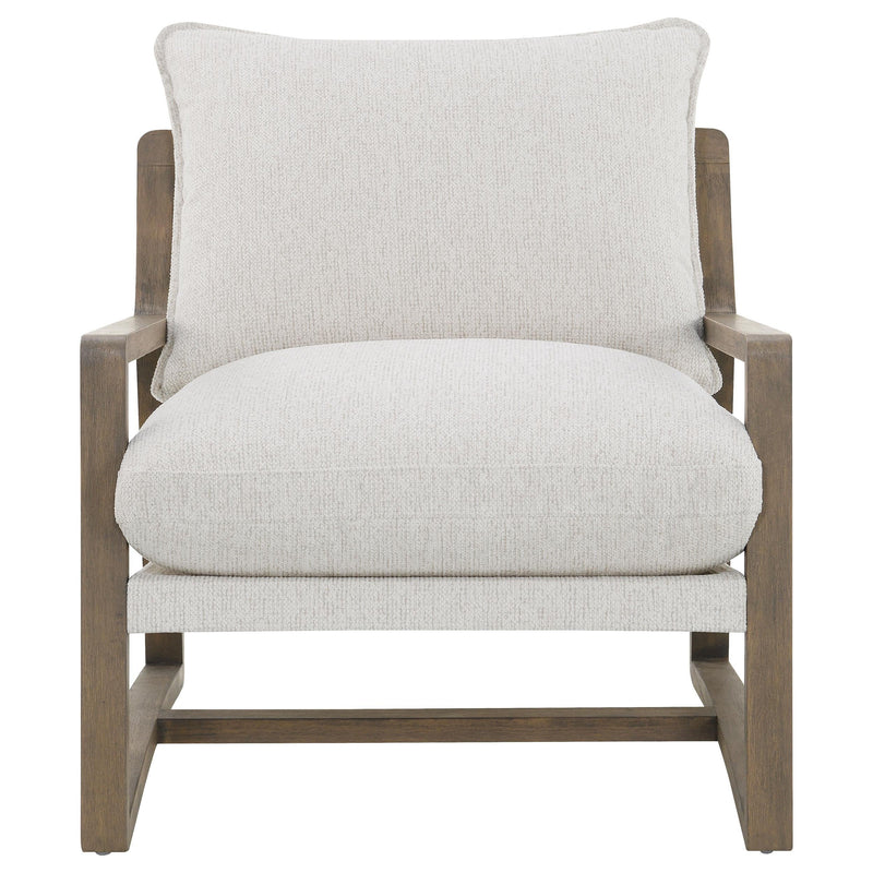 Geneva Boucle Upholstered Wood Arm Accent Chair Sand - 907509