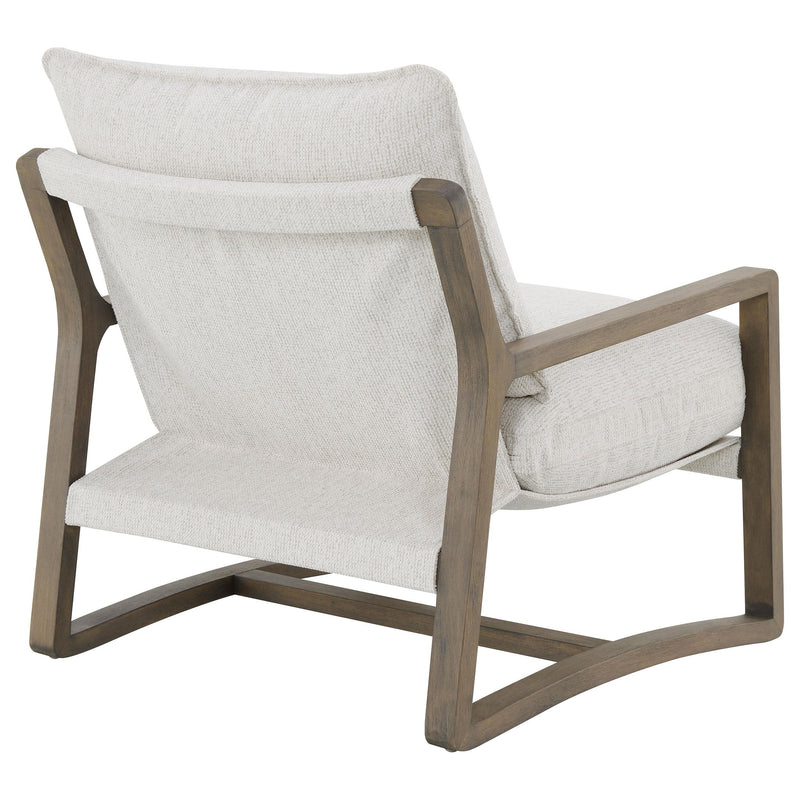 Geneva Boucle Upholstered Wood Arm Accent Chair Sand - 907509