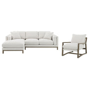 Geneva Boucle Upholstered Wood Arm Accent Chair Sand - 907509