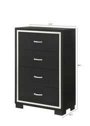 Gennro Black Corduroy Upholstered Panel Bedroom Set - Lara FurnitureBedroom Set