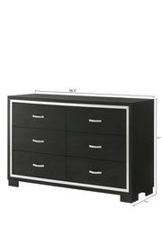 Gennro Black Corduroy Upholstered Panel Bedroom Set - Lara FurnitureBedroom Set