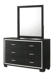 Gennro Black Corduroy Upholstered Panel Bedroom Set - Lara FurnitureBedroom Set