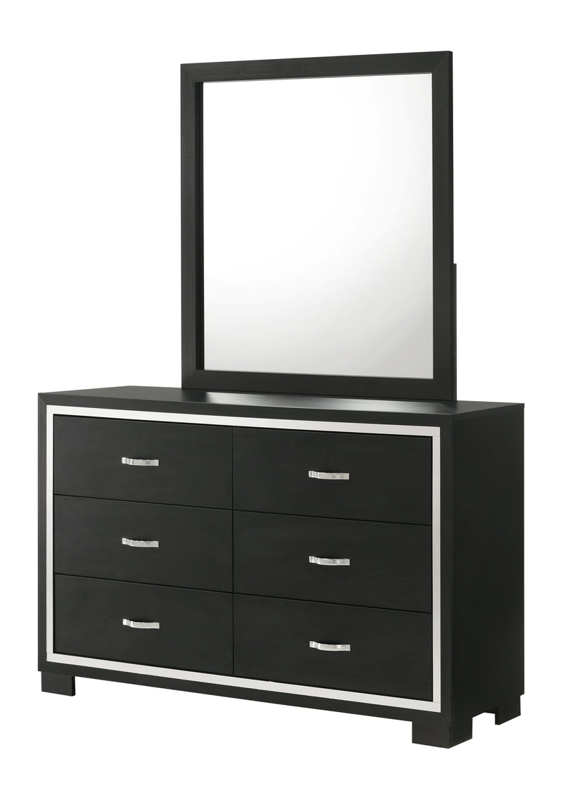 Gennro Black Corduroy Upholstered Panel Bedroom Set - Lara FurnitureBedroom Set