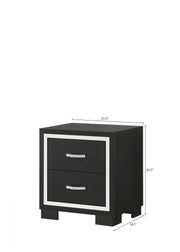 Gennro Black Corduroy Upholstered Panel Bedroom Set - Lara FurnitureBedroom Set