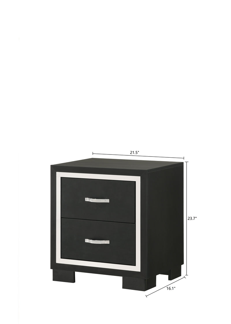 Gennro Black Corduroy Upholstered Panel Bedroom Set - Lara FurnitureBedroom Set