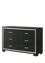 Gennro Black Corduroy Upholstered Panel Bedroom Set - Lara FurnitureBedroom Set