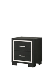 Gennro Black Corduroy Upholstered Panel Bedroom Set - Lara FurnitureBedroom Set