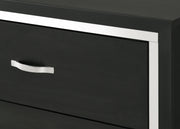 Gennro Black Corduroy Upholstered Panel Bedroom Set - Lara FurnitureBedroom Set