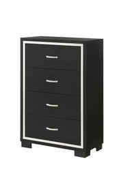 Gennro Black Corduroy Upholstered Panel Bedroom Set - Lara FurnitureBedroom Set