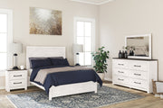 Gerridan Full Panel Bed with Dresser in White/Gray from Ashley - Lara Furniture