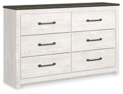 Gerridan King Panel Bed with Dresser in White/Gray - PKG009370