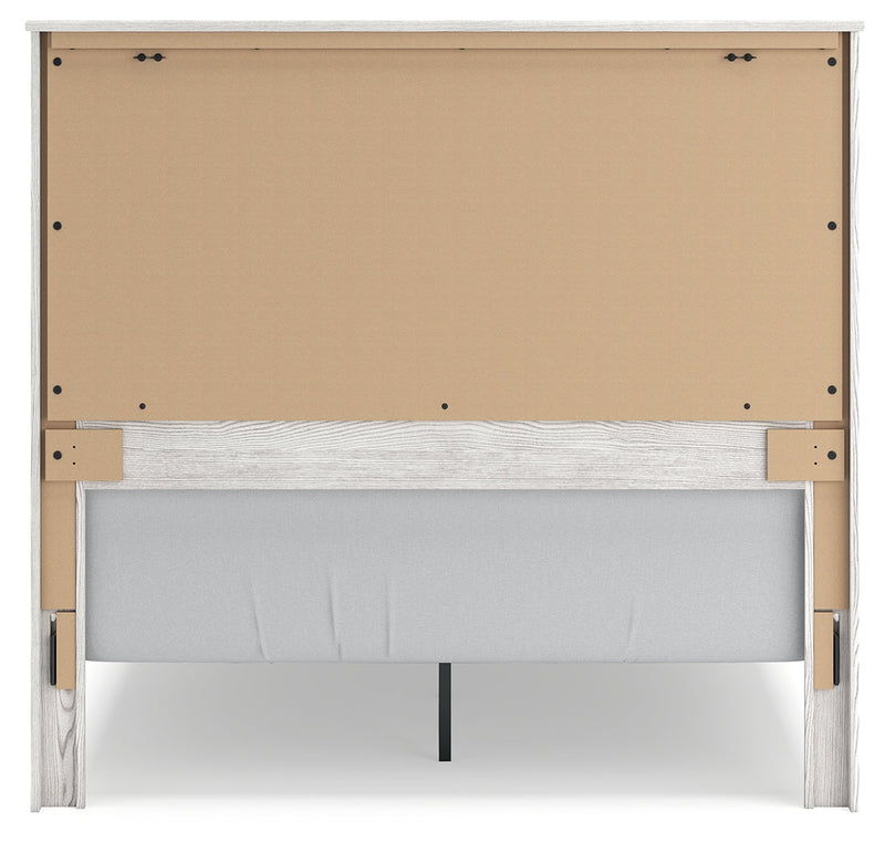 Gerridan Queen Panel Bed with 2 Nightstands in White/Gray - PKG019123
