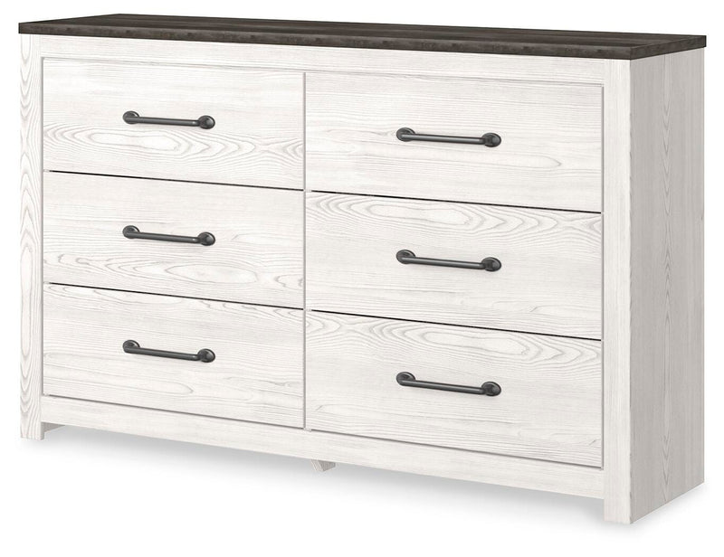 Gerridan White/Gray King Panel Bed, Dresser and 2 Nightstands - B1190B32