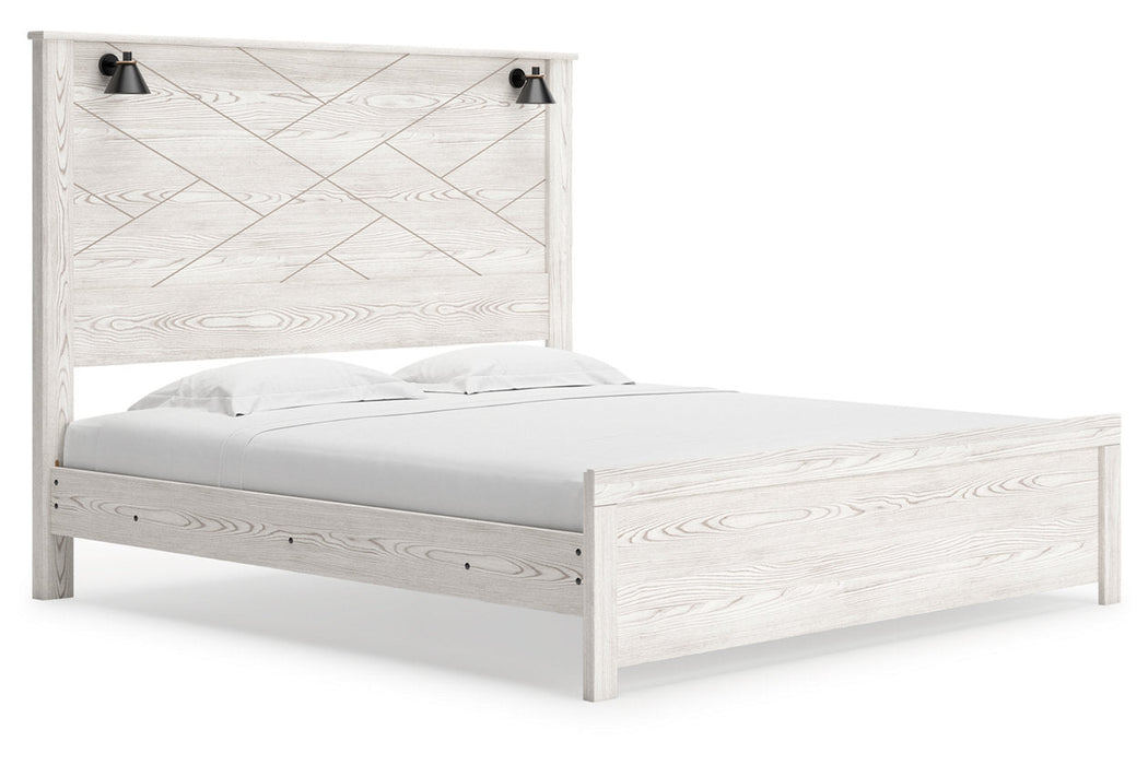 Gerridan White/Gray King Panel Bed - Gate FurnitureKing Bed