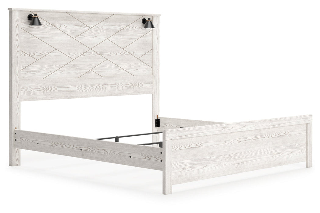 Gerridan White/Gray King Panel Bed - Gate FurnitureKing Bed