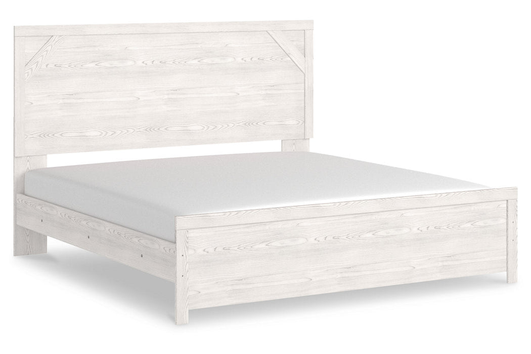 Gerridan White/Gray King Panel Bed - Gate FurnitureKing Bed
