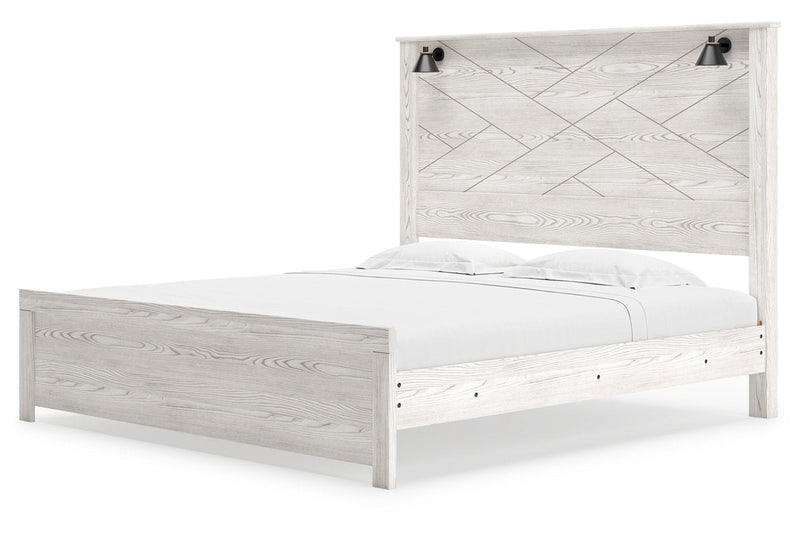 Gerridan White/Gray King Panel Bed - Lara FurnitureKing Bed