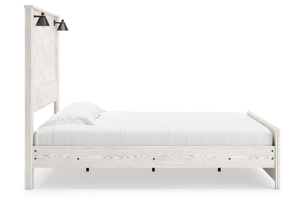 Gerridan White/Gray King Panel Bed - Gate FurnitureKing Bed