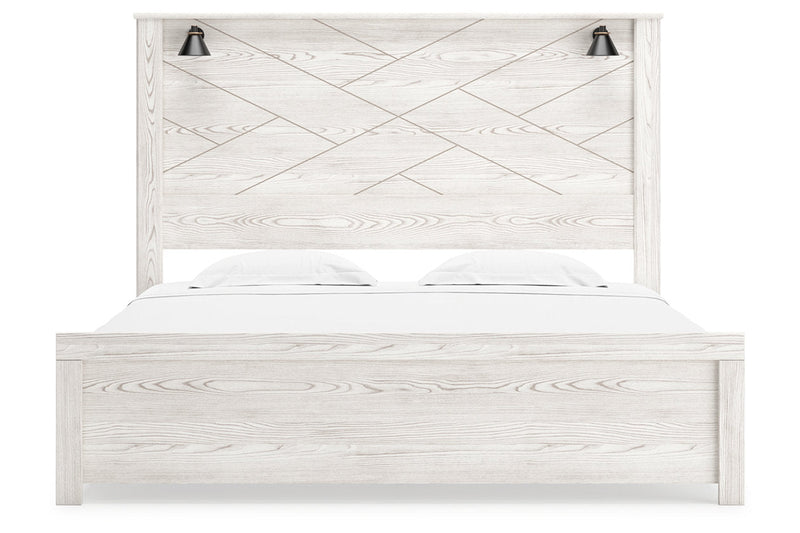 Gerridan White/Gray King Panel Bed - Lara FurnitureKing Bed