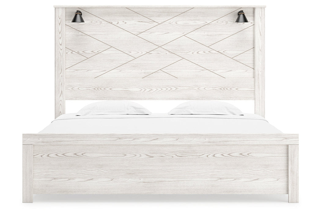 Gerridan White/Gray King Panel Bed - Gate FurnitureKing Bed