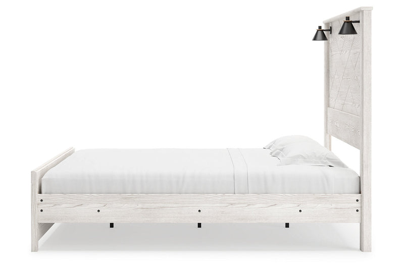 Gerridan White/Gray King Panel Bed - Lara FurnitureKing Bed