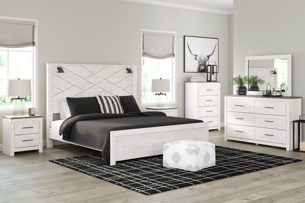 Gerridan White/Gray Lighted Panel Bedroom Set - Gate FurnitureBedroom Set