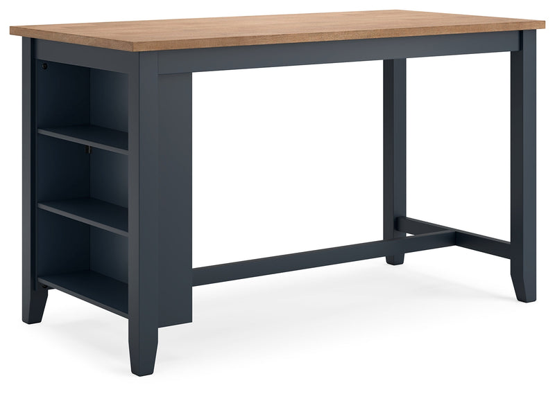 Gesthaven Natural/Blue Counter Height Dining Table - D399-13