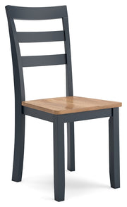 Gesthaven Natural/Blue Dining Chair, Set of 2 - D399-01