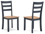 Gesthaven Natural/Blue Dining Chair (Set of 2) - D399-01X2