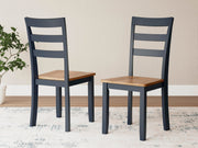 Gesthaven Natural/Blue Dining Chair (Set of 2) - D399-01X2