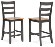 Gesthaven Natural/Brown Counter Height Barstool, Set of 2 - D396-124