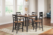 Gesthaven Natural/Brown Counter Height Dining Table and 4 Barstools (Set of 5) - D396-223