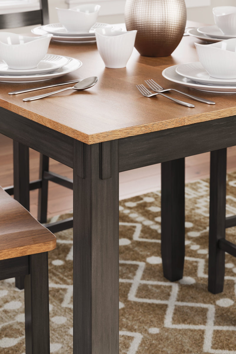 Gesthaven Natural/Brown Counter Height Dining Table and 4 Barstools (Set of 5) - D396-223
