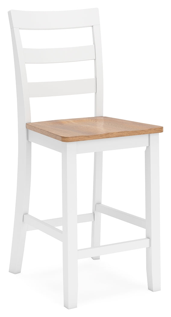 Gesthaven Natural/White Counter Height Barstool, Set of 2 - D398-124