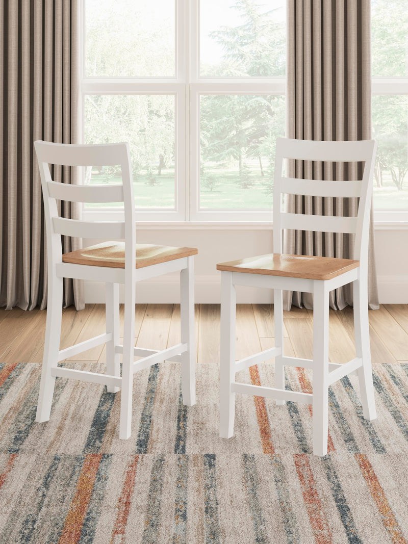 Gesthaven Natural/White Counter Height Barstool (Set of 2) - D398-124X2